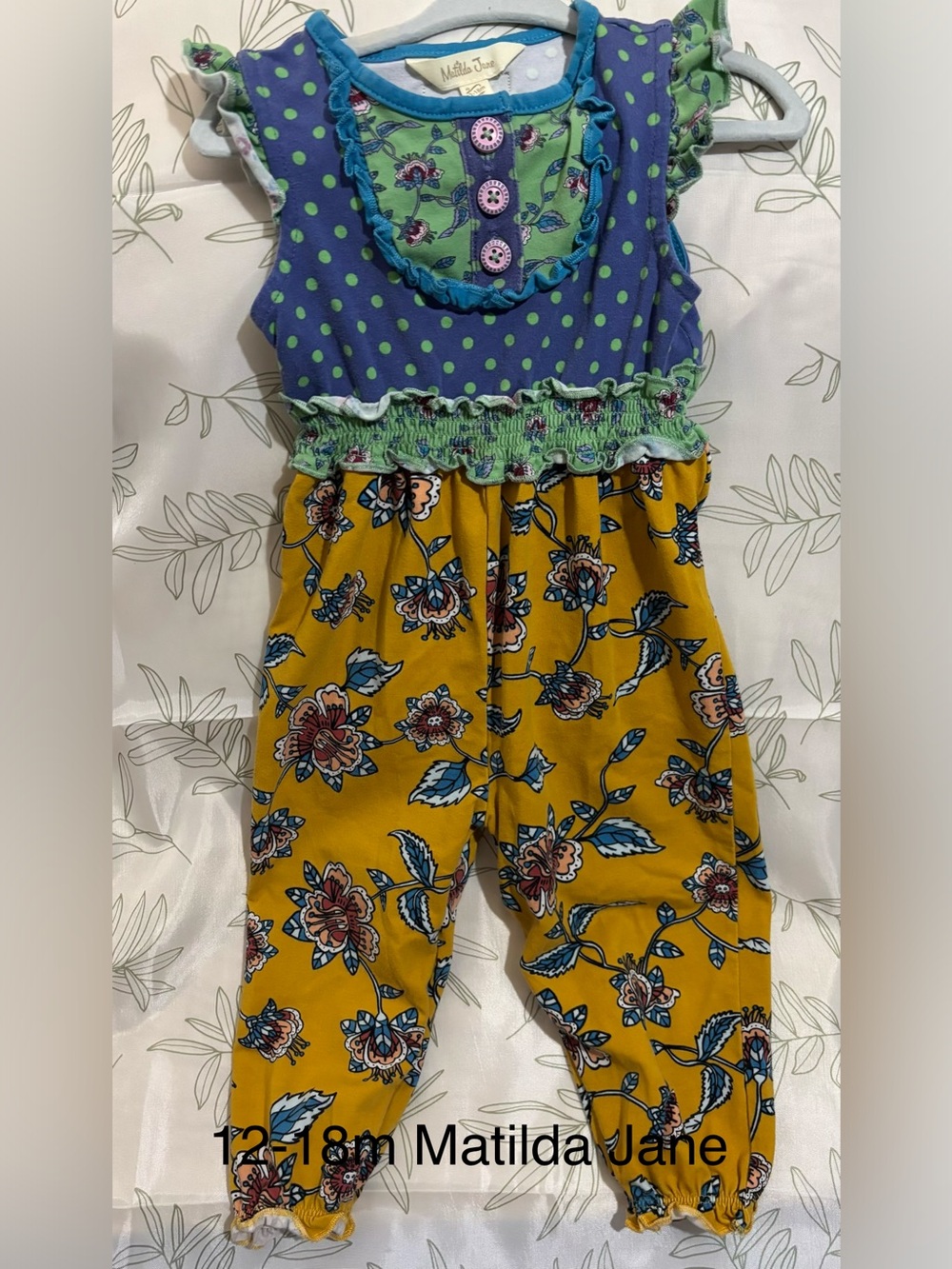Matilda Jane Blue & Yellow Floral Romper